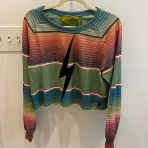 Brand new with tags Aviator Nation Tulum Bolt cropped sweatshirt, L